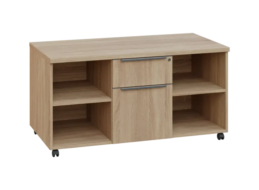 SIK - 42NZ kontejner pojízdný, zásuvky/nika, deska 18 mm, centrální zámek, dub bardolino